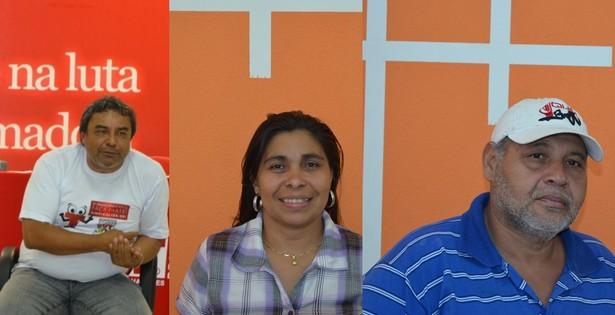 Comissão Eleitoral: da esquerda para a direita Genilson Duarte, Alice Leal e Delcio Viana